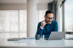 Man working on laptop